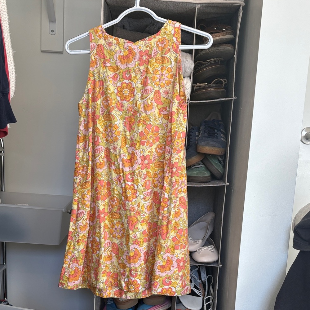 Ghanda Floral Mini Dress - Orange and Pink
